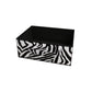 Zebra Black and White Rolling Six Drawer Tower Organizer