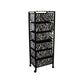 Zebra Black and White Rolling Six Drawer Tower Organizer