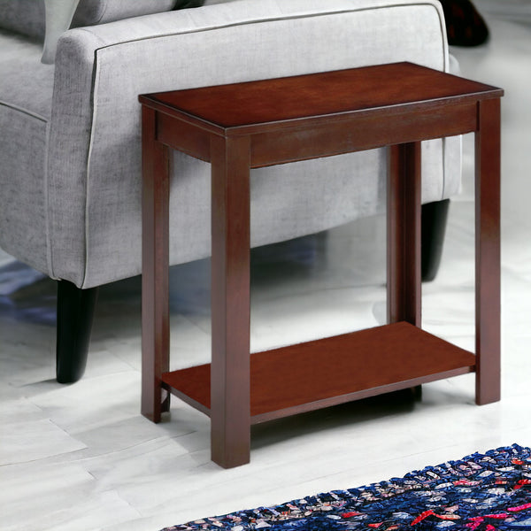 24 Brown End Table With Shelf