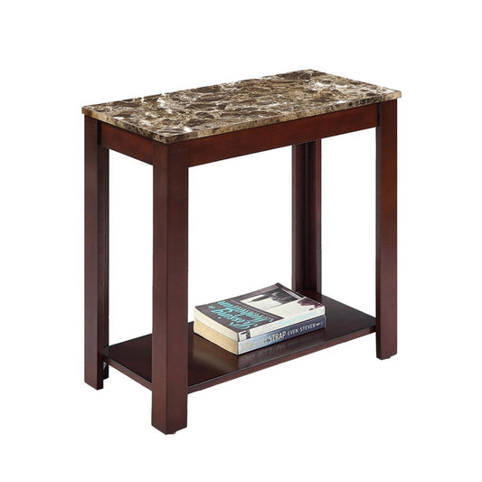 24" Brown End Table With Shelf