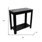 24" Black End Table With Shelf