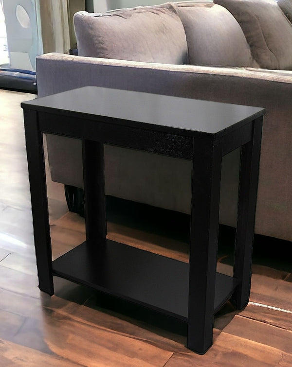 24 Black End Table With Shelf