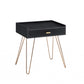 24" Gold And Black End Table With Drawer