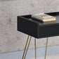 24" Gold And Black End Table With Drawer