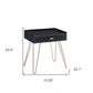 24" Gold And Black End Table With Drawer