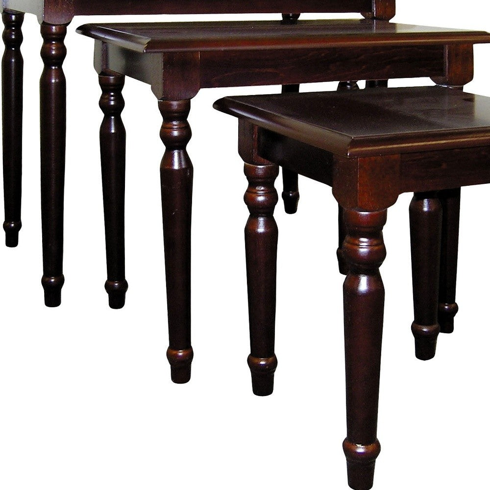 Set of Three 19" Brown Nested Tables