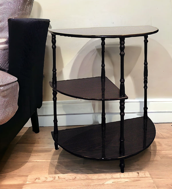 26 Brown End Table With Two Shelves