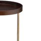 22" Copper And Brown Round End Table