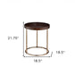 22" Copper And Brown Round End Table