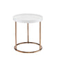 22" Copper And White Round End Table