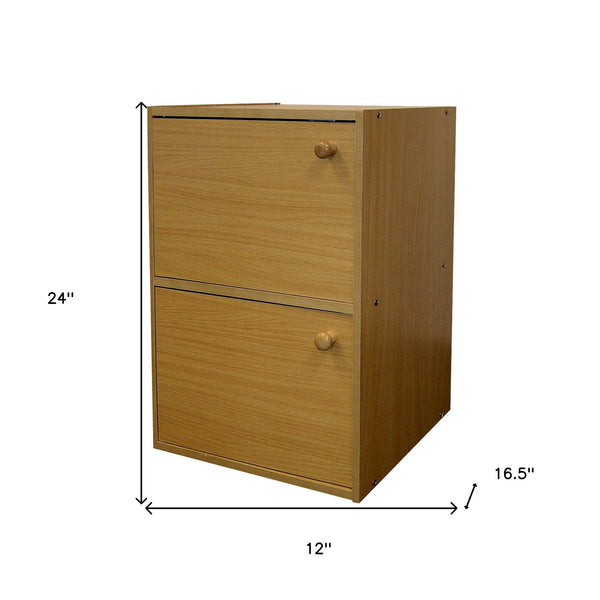 Standard Natural Double Door Verticle Book Shelf