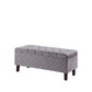 41" Gray and Dark Brown Upholstered Polyester Blend Bench with Flip top