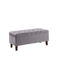 41" Gray and Dark Brown Upholstered Polyester Blend Bench with Flip top