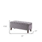 41" Gray and Dark Brown Upholstered Polyester Blend Bench with Flip top