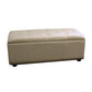 17" Beige and Black Upholstered Microfiber Bench with Flip top