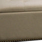 17" Beige and Black Upholstered Microfiber Bench with Flip top