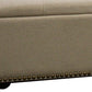 17" Beige and Black Upholstered Microfiber Bench with Flip top