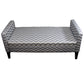 53" Gray and White and Black Upholstered Polyester Blend Geometric Bench with Flip top