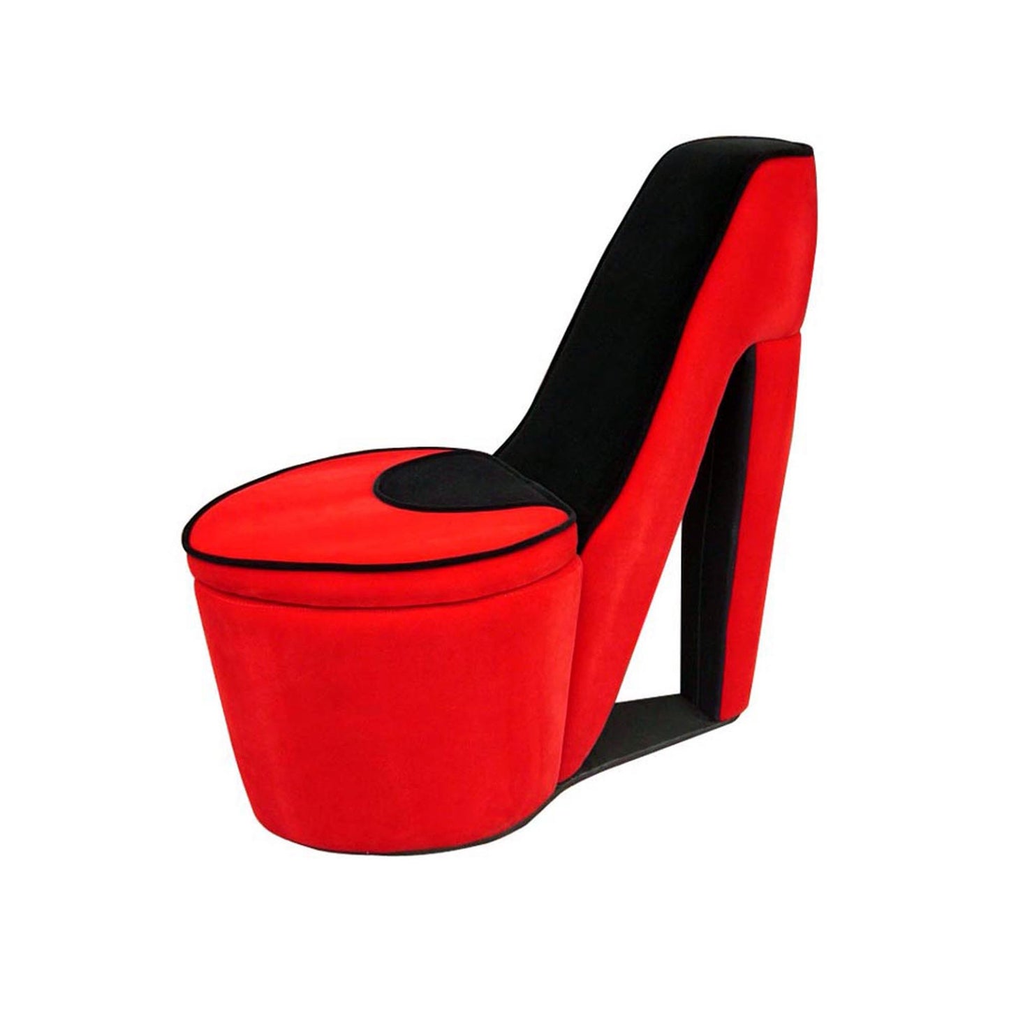 32" Red Faux Suede Side Chair