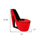 32" Red Faux Suede Side Chair