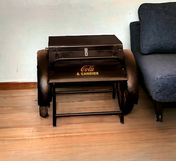 27 Black Steel End Table