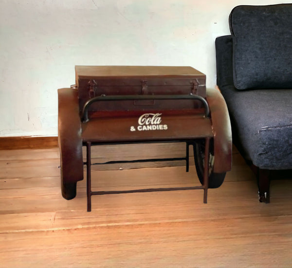 27 Maroon Steel End Table