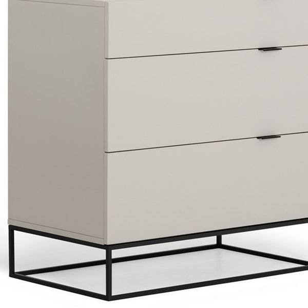 32 Grey Manufactured Wood Three Drawer Chest