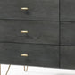 51" Grey Manufactured Wood Six Drawer Double Dresser