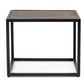 Modern Rustic Brown and Black Chevron Wood and Metal End Table