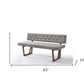 63" Gray and Brown Upholstered Linen Blend Dining Bench