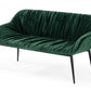 56" Green And Dark Brown Upholstered Velvet Dining bench