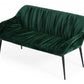 56" Green And Dark Brown Upholstered Velvet Dining bench