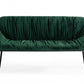 56" Green And Dark Brown Upholstered Velvet Dining bench