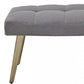 47" Gray and Antiqued Brass Upholstered Linen Blend Dining Bench