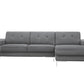 Dark Gray Polyester L Shaped Two Piece Sofa and Chaise Sectional