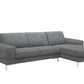 Dark Gray Polyester L Shaped Two Piece Sofa and Chaise Sectional