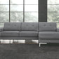 Dark Gray Polyester L Shaped Two Piece Sofa and Chaise Sectional