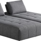 Gray Polyester Modular L Shaped Two Piece Sofa and Chaise Sectional And Toss Pillows