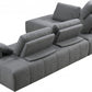 Gray Polyester Modular L Shaped Two Piece Sofa and Chaise Sectional And Toss Pillows