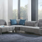 Gray Polyester Modular L Shaped Three Piece Corner Sectional