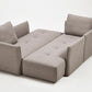 Light Gray Polyester Modular L Shaped Two Piece Sofa and Chaise Sectional And Toss Pillows