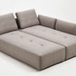 Light Gray Polyester Modular L Shaped Two Piece Sofa and Chaise Sectional And Toss Pillows