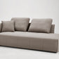 Light Gray Polyester Modular L Shaped Two Piece Sofa and Chaise Sectional And Toss Pillows