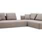 Light Gray Polyester Modular L Shaped Two Piece Sofa and Chaise Sectional And Toss Pillows