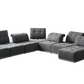 Gray Polyester Modular U Shaped Seven Piece Corner Sectional