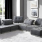 Gray Polyester Modular U Shaped Seven Piece Corner Sectional