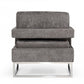 34" Dark Gray And Silver Fabric Arm Chair