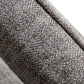 34" Dark Gray And Silver Fabric Arm Chair