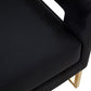 34" Black And Gold Velvet Arm Chair