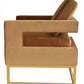 34" Camel And Gold Velvet Arm Chair